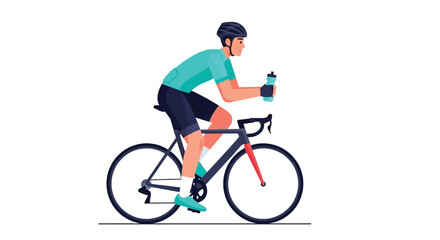 Naklejka premium Men cycling In vector with white background
