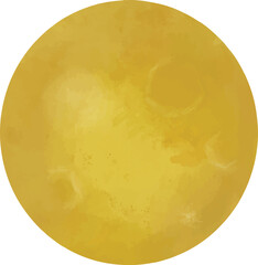 油彩タッチの満月イラスト