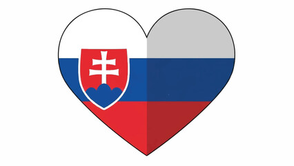 Heart-shaped Slovak flag symbol depicted as a travel emblem.