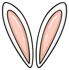 Fototapeta premium Cartoon Easter Bunny Ears Illustration Isolated