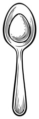 Vintage style illustration of a spoon, featuring detailed lines and a classic design