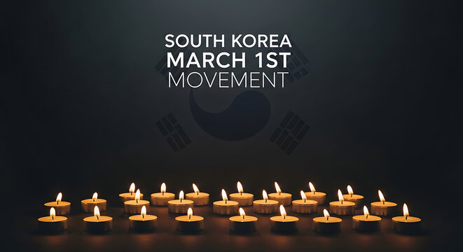 South korea march 1st movement commemoration with candles
