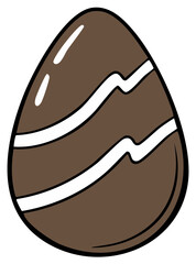 Obraz premium Cartoon Chocolate Easter Egg with Stripes Festive Spring Holiday Treat