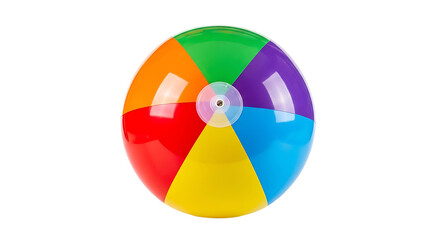 Obraz premium Colorful Beach Ball, Summer Fun, Outdoor Play, Toy Photography, Vibrant Background, Close-Up View, Playful Concept