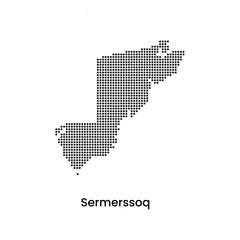 Obraz premium Sermersooq Region Dotted Pattern Map Greenland 