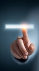Finger touch search bar on virtual screen,browsing global job information,business marketing