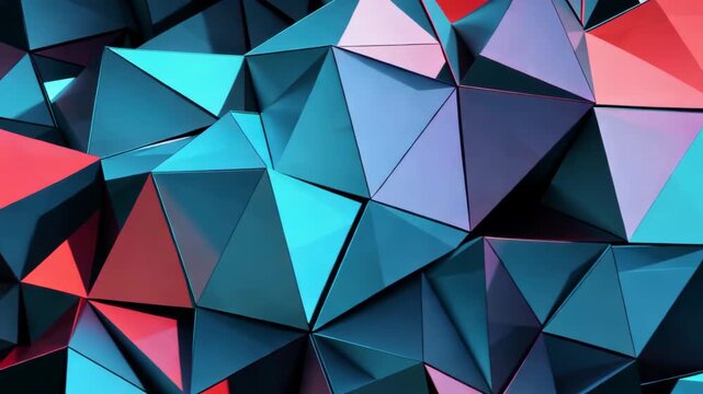 Abstract triangular geometric background with dynamic red blue color scheme modern and futuristic design for creative projects
