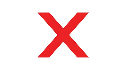 Dynamic Action of Red 'X' Symbolizing Exclusion in a Minimalistic Design Environment