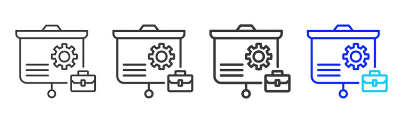 Training Tools Business Icon Set Collection Creative Outline Style for Competence with Multiple Thickness Variations Vector Pack for Professional Design Use