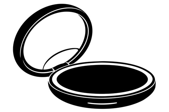 make-up mirror and make-up case icon, make-up  black symbol
