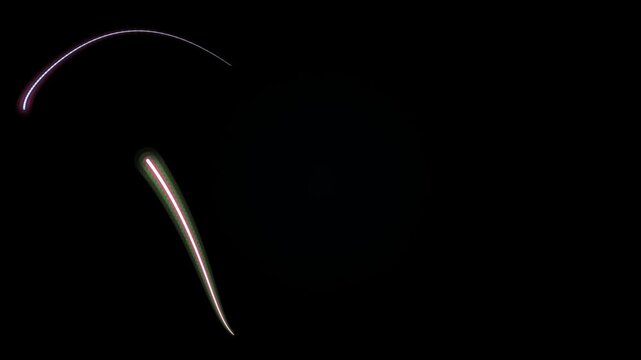 Glowing Trails in Dark Space Environment.