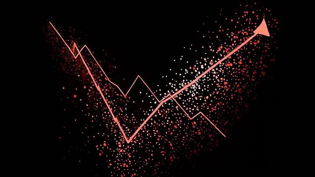 Stock Market Data Fluctuating From Decline To Growth