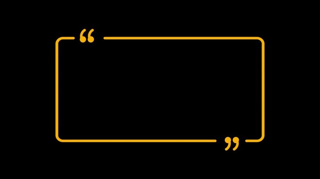rectangle with quotation marks quote speechin transparent background in 4K animation rectangle and question marks animation 
