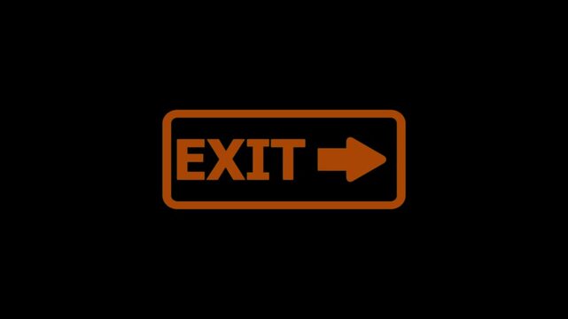  Exit sign above hallway lights in a building for emergency wayfinding concept.