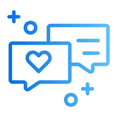 Fototapeta premium Love message chat Line Gradient Icon