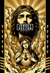 Fototapeta premium VINTAGE GOLD CATHOLIC DEVOTIO...