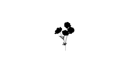 Obraz premium Minimalist Black Flower Silhouette on White Background.eps