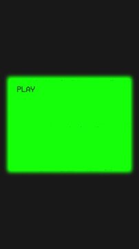 Vertical 4x3 VHS frame with play animation and analog texture on green screen. Optimized for chroma key edit. Perfect for retro shorts and portrait visuals.
