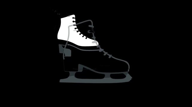 Stylized illustration of an ice skate skating figure skating