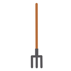 Garden Fork in Flat Style for Gardening Theme