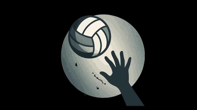 Volleyball player hand reaching for ball sport game