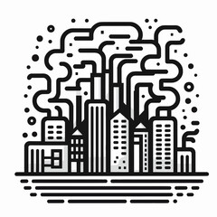 Industrial City Pollution Smoke Icon