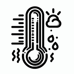 High Temperature Heat Wave Icon
