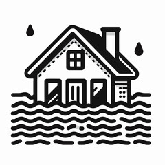 Flooded House Icon