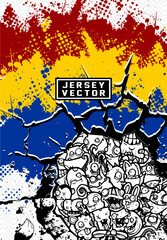 GRUNGE SPLATTER JERSEY DESIGN...