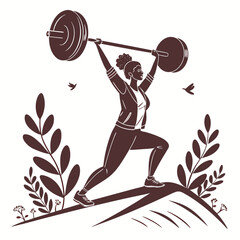 Woman Lifting Weights - Fitness and Strength Silhouette