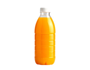 Orange Juice Bottle: Refreshing Beverage in a Clear Plastic Container.