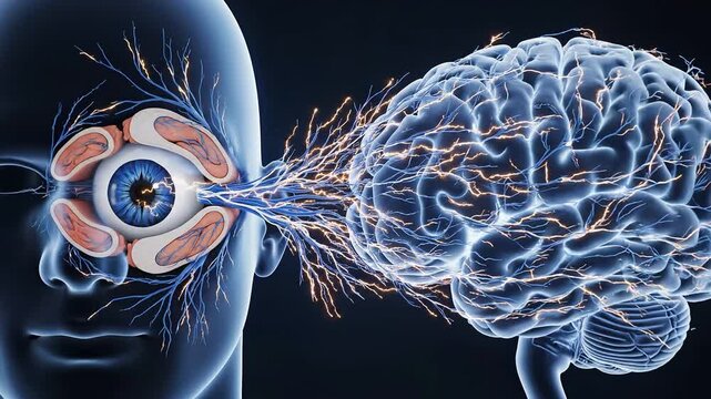 Visual Pathway Brain Eye Connection Neural Network Stimulation.