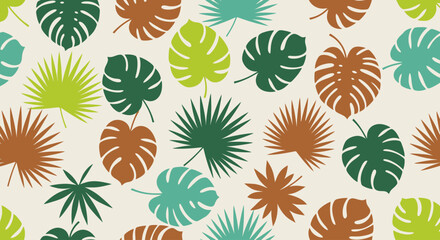 Colorful Tropical Leaf Pattern