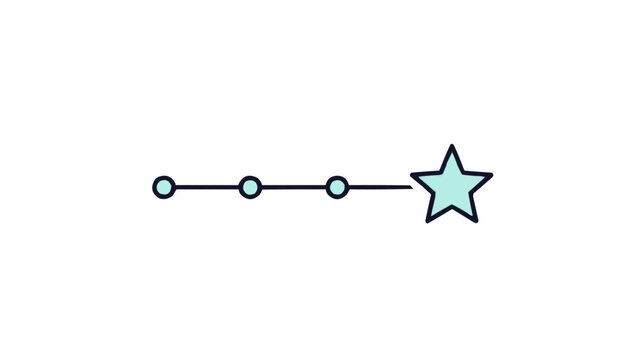 Star Connected to Dots Line.