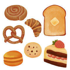 set of different types of bread