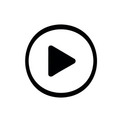 Video play icon silhouette vector flat illustration design.
