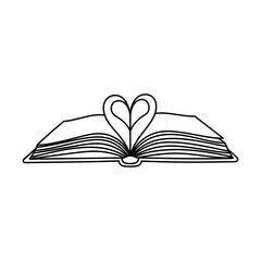 Open Book with Heart Illustration