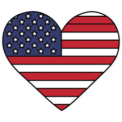 American Flag Heart Icon SVG