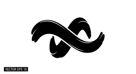 Obraz premium Black infinity symbol vector graphic.