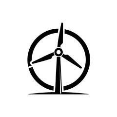 Wind turbine blade energy icon symbol. © wulan