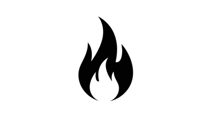 Black flame icon symbol design element.