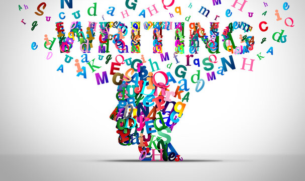 Writing Education Concept and Teaching to read as Language and literacy to teach and learn the alphabet for speech and communication or reading.