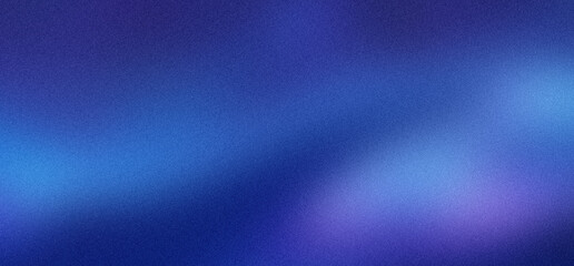 Obraz premium Deep blue grainy gradient background with soft purple light leaks, abstract lo-fi aesthetic texture for web design, moody atmospheric wallpaper with film grain and blurred color transitions