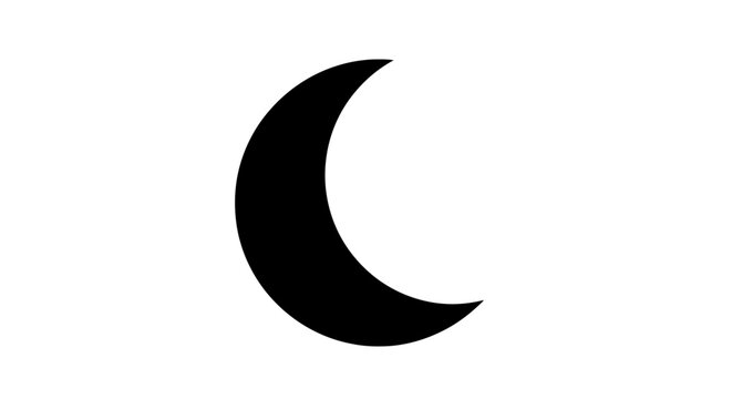 Black crescent moon shape symbol.