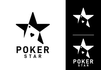 Obraz premium simple star poker logo. playing card for gambling bet casino sport club icon design concept