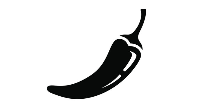 A striking black chili pepper design simple and bold silhouette