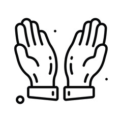 Obraz premium A trendy line icon showing pray hands gesture for worship
