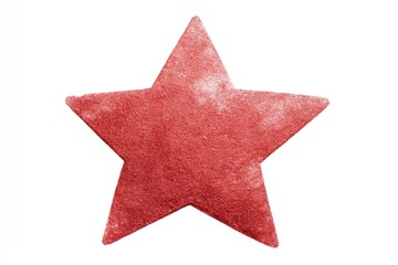 A red five-pointed star with textured watercolor effect, isolated on a white background