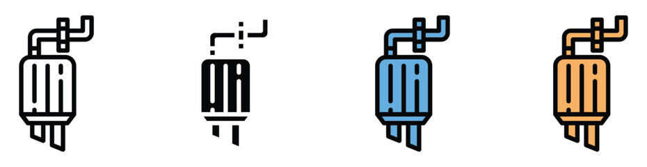 Obraz premium Set of modern battery icons in different colors and styles