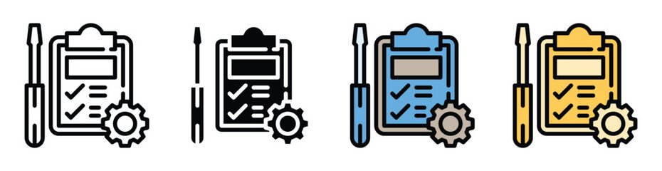 Obraz premium Professional checklist icons in various color schemes for business use